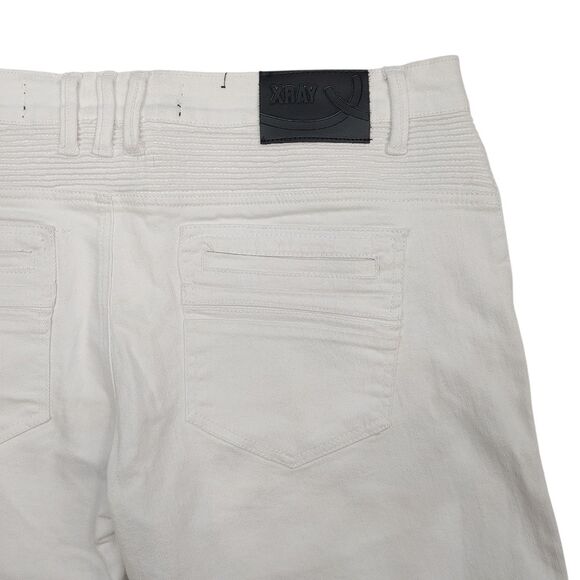 NWT X-ray Jeans White Denim Moto Shorts Mens Size 34 Style : Xms-9613 - Picture 13 of 16